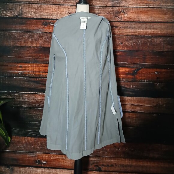 NWT Coldwater Creek Long Jacket M Pewter Gray Button Front - Picture 7 of 9